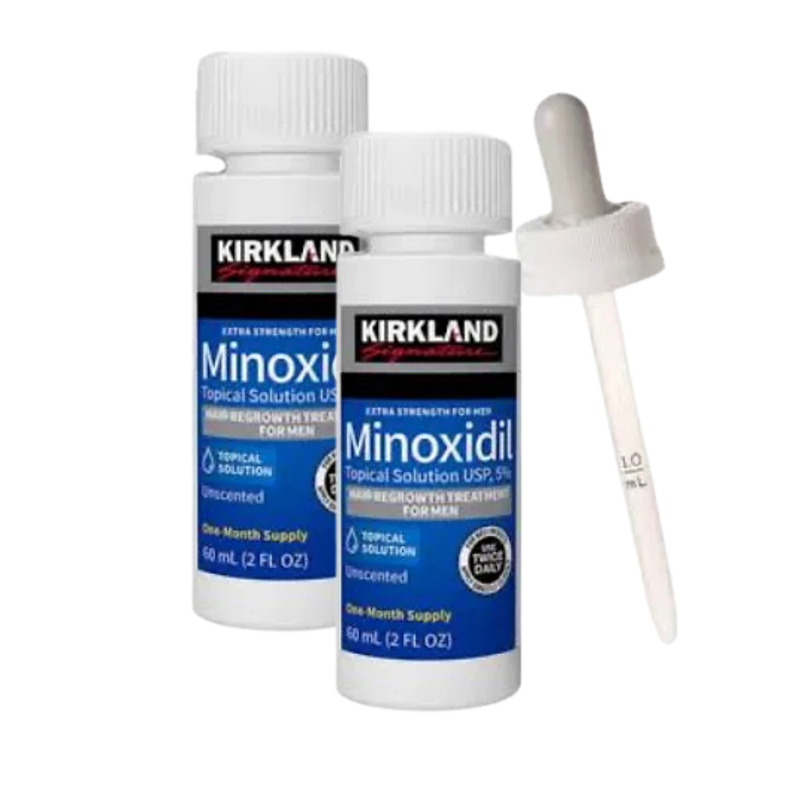 MINOXIDIL 60ML KIRKLAND 5% ORIGINAL - 02 MÊS DE TRATAMENTO